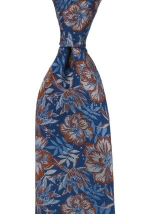 BLOSSOMING BLUE klassisch breite Krawatte
