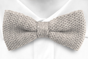 KNITTED Grey gebundene Fliege