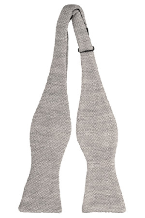 KNITTED Grey ungebundene Fliege
