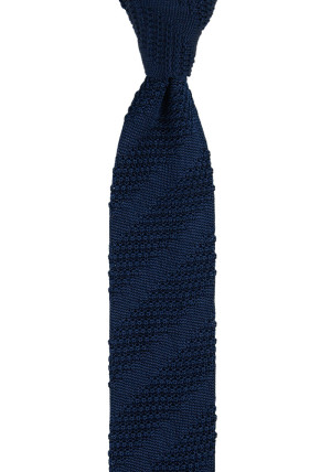 CROCHETED NAVY schmale Krawatte