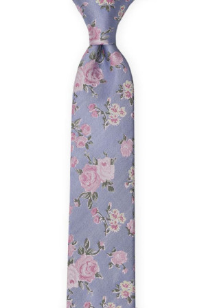 FLOWERCROWN Dusty blue schmale Krawatte