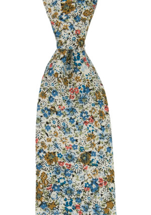 FLOWERFOLLY BLUE klassisch breite Krawatte