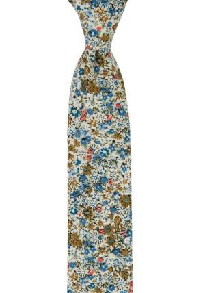 FLOWERFOLLY BLUE schmale Krawatte