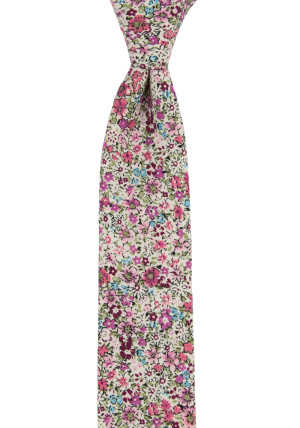 FLOWERFOLLY Pink schmale Krawatte