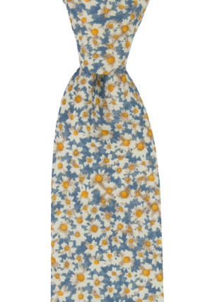 FLOWERLY BLUE klassisch breite Krawatte
