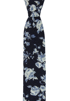 FONDOFYOU NAVY BLUE schmale Krawatte