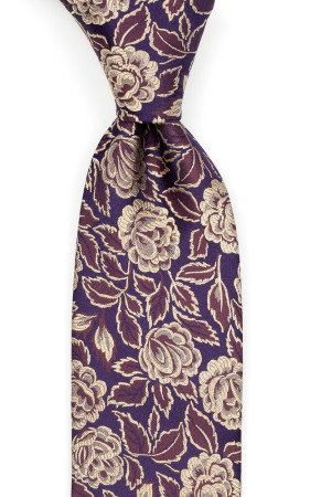GOLDIVINE Aubergine klassisch breite Krawatte