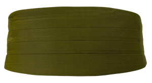 SOLID Olive kummerbund