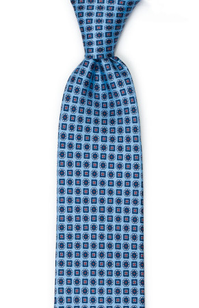 MEDAGLIONI Light blue klassisch breite Krawatte