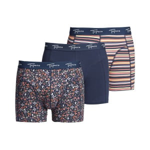 COTTON BOXER 3P BLUE unterhose