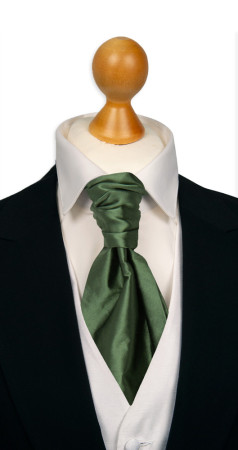 SATIN DARK SAGE gebundene Plastron