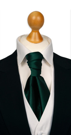 SATIN FOREST GREEN gebundene plastron