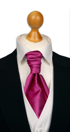 SATIN HOT PINK gebundene plastron