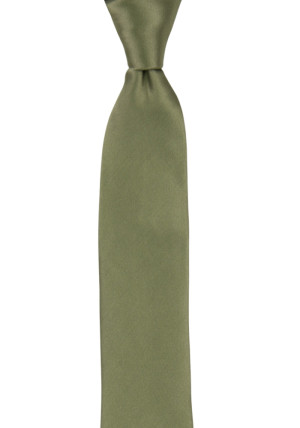 SATIN MOSS GREEN schmale Krawatte