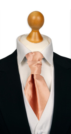 Satin Peach Pink gebundene Plastron