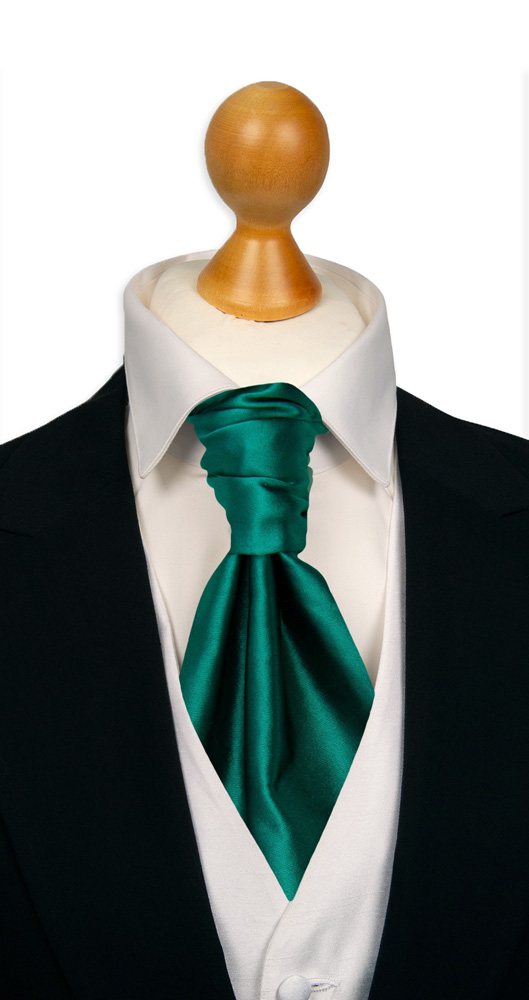 SATIN PERSIAN GREEN gebundene Plastron
