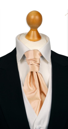 Satin Powder Peach gebundene Plastron