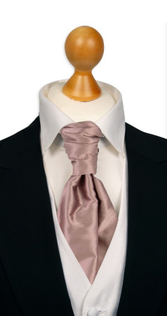 Satin Rose Taupe gebundene Plastron