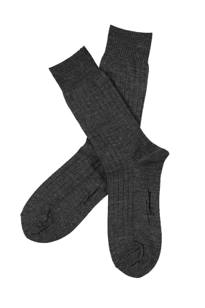 SOLID RIB ANTHRACITE MELANGE socken