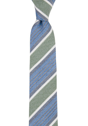SPONTANEOUSSTRIPES FAWN GREEN schmale Krawatte