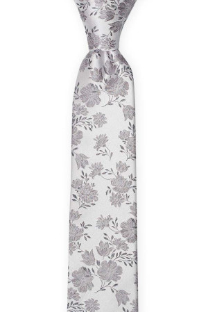 TOSSBLOSSOM Silver grey schmale Krawatte