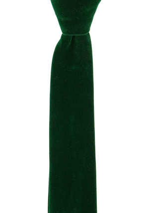 Velvet Forest Green schmale Krawatte