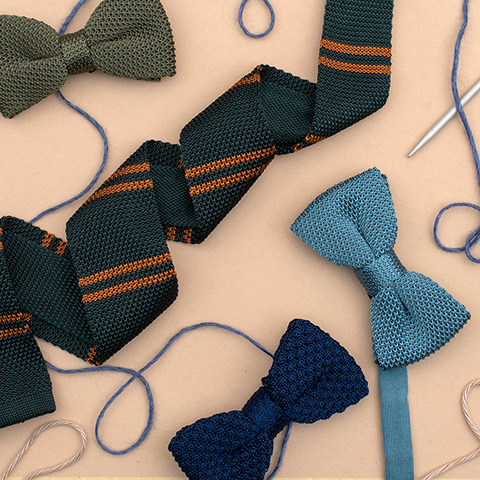 Knock out Knitting - Eine Kollektion farbenfroher gestrickter Krawatten und Fliegen