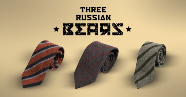 Drei russische Wollkrawatten