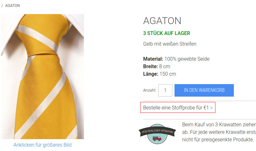 Link zu Stoffproben